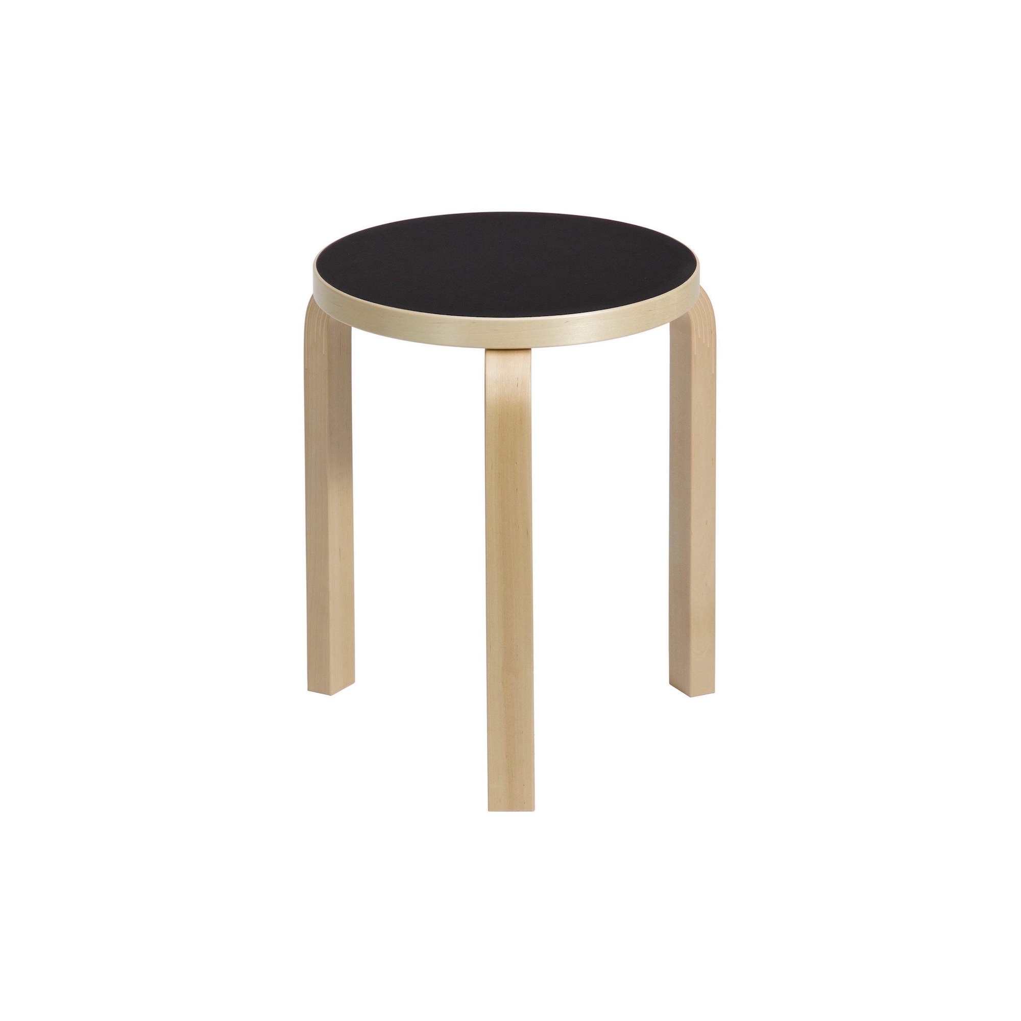 black lino / birch - Stool 60 - classic edition - Artek