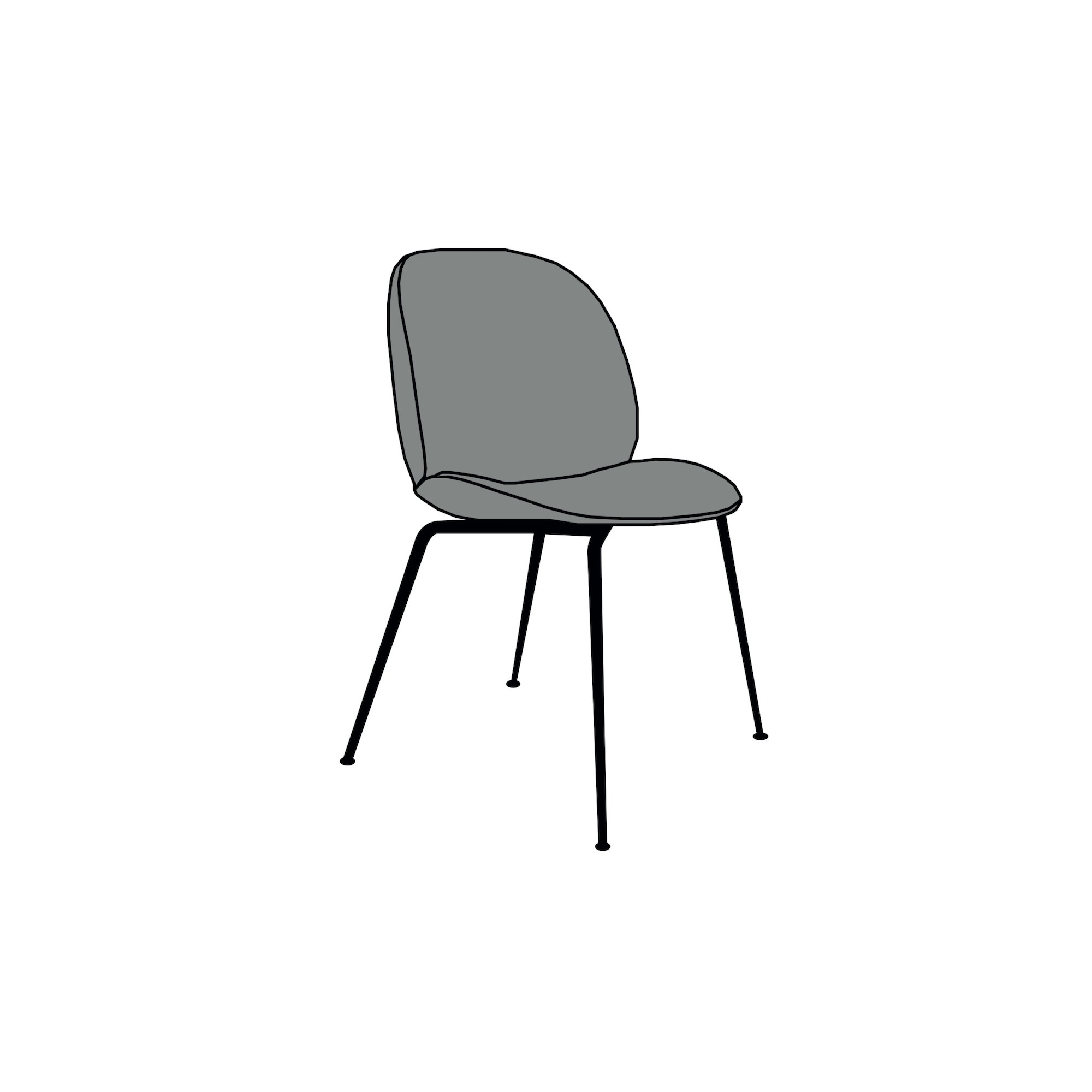 chaise Beetle plastique - pieds métal - Gubi