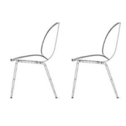 2 x plastic Beetle chair - metal legs - Gubi