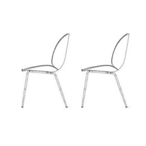 2 x plastic Beetle chair - metal legs - Gubi