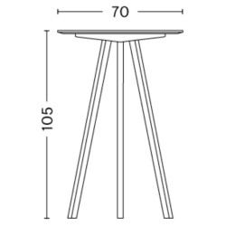 high table CPH20 - Ø70 x H105 cm - HAY