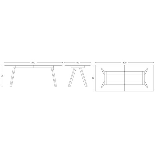 Table extensible CPH30 – 200 x 90 x 74 cm - HAY