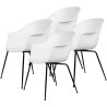 lot de 4 chaises Bat plastique - coque blanche + piètement métal - Gubi