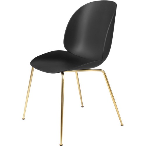 black shell - brass base - Beetle chair plastic - Gubi