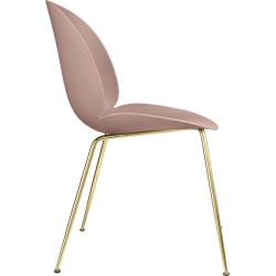 sweet pink shell - brass base - Beetle chair plastic - Gubi