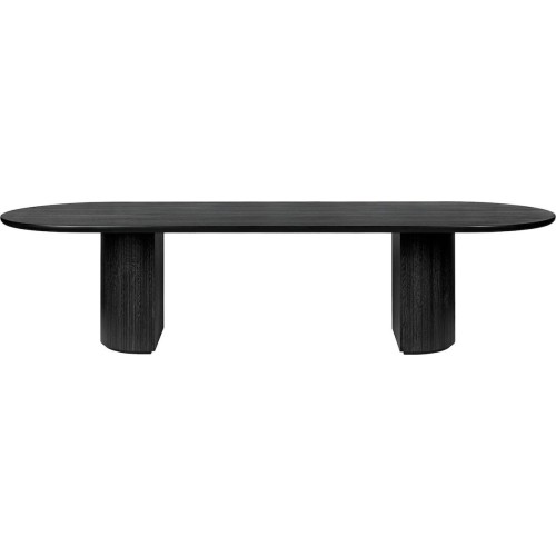 298x101cm - placage chêne vernis noir/marron - table de repas Moon - Gubi