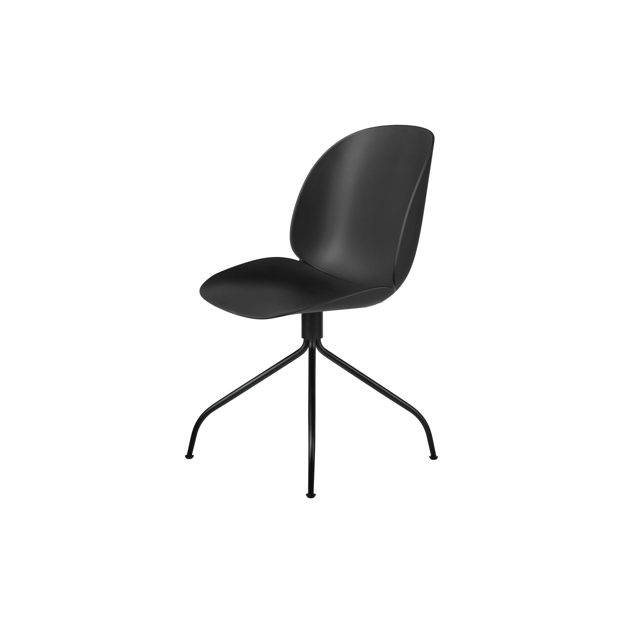 Beetle meeting chair - swivel base - black shell + black legs - Gubi