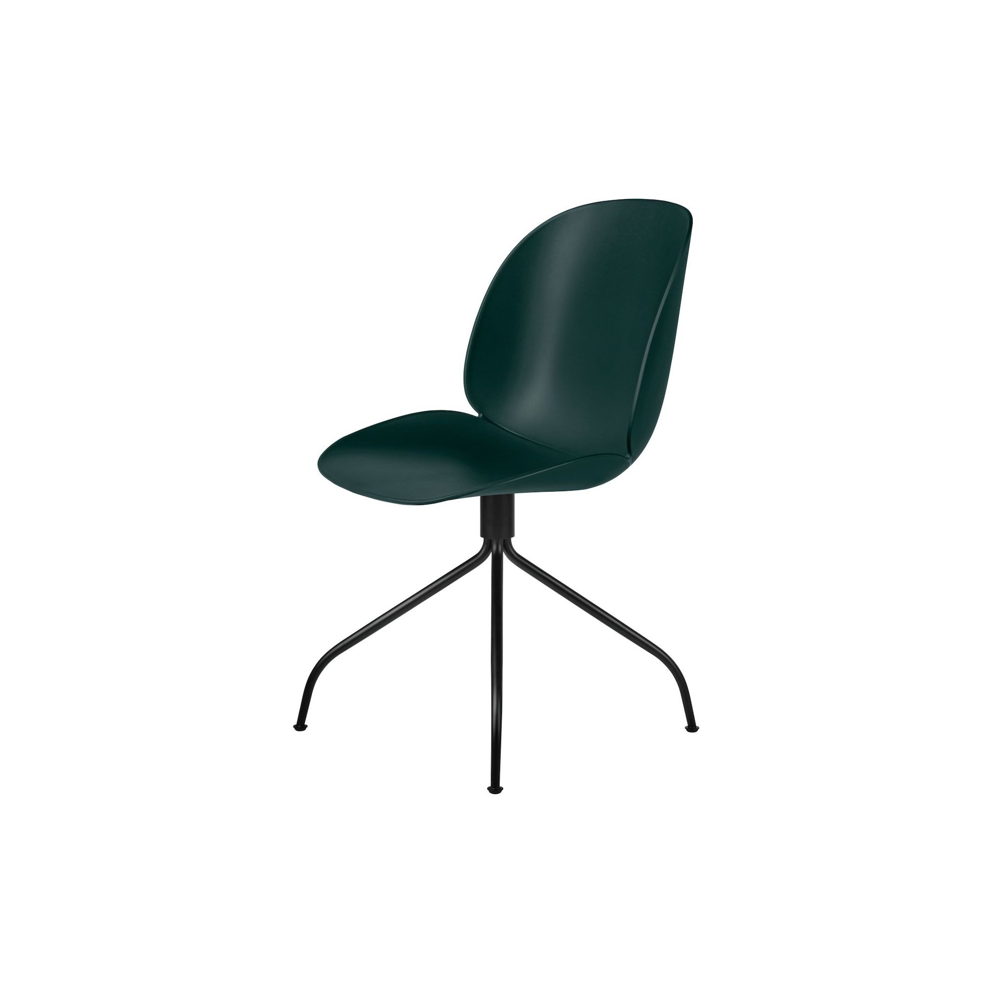 Beetle meeting chair - swivel base - dark green shell + black legs - Gubi