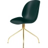 Beetle meeting chair - swivel base - dark green shell + brass legs - Gubi