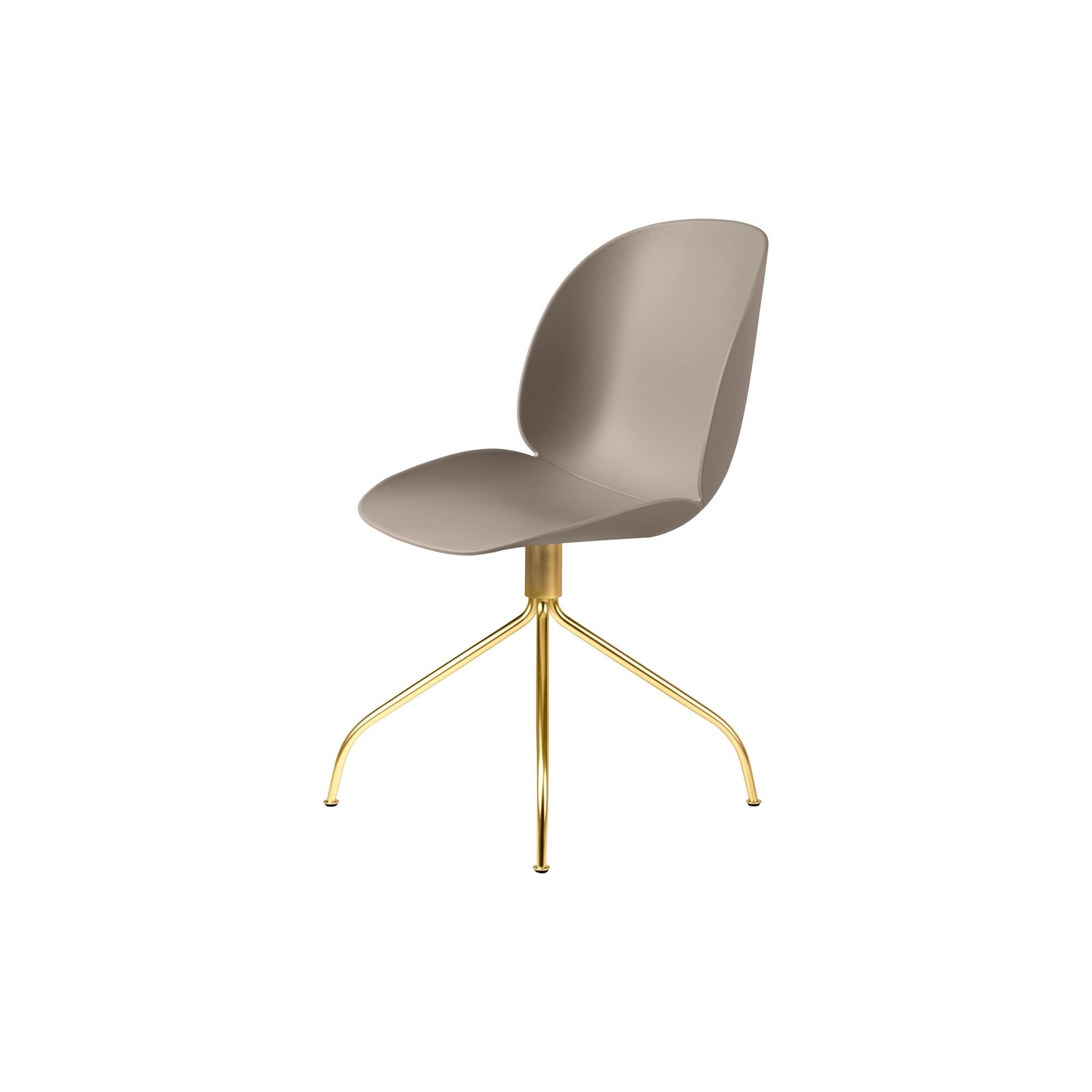 Beetle meeting chair - swivel base - new beige shell + brass legs - Gubi