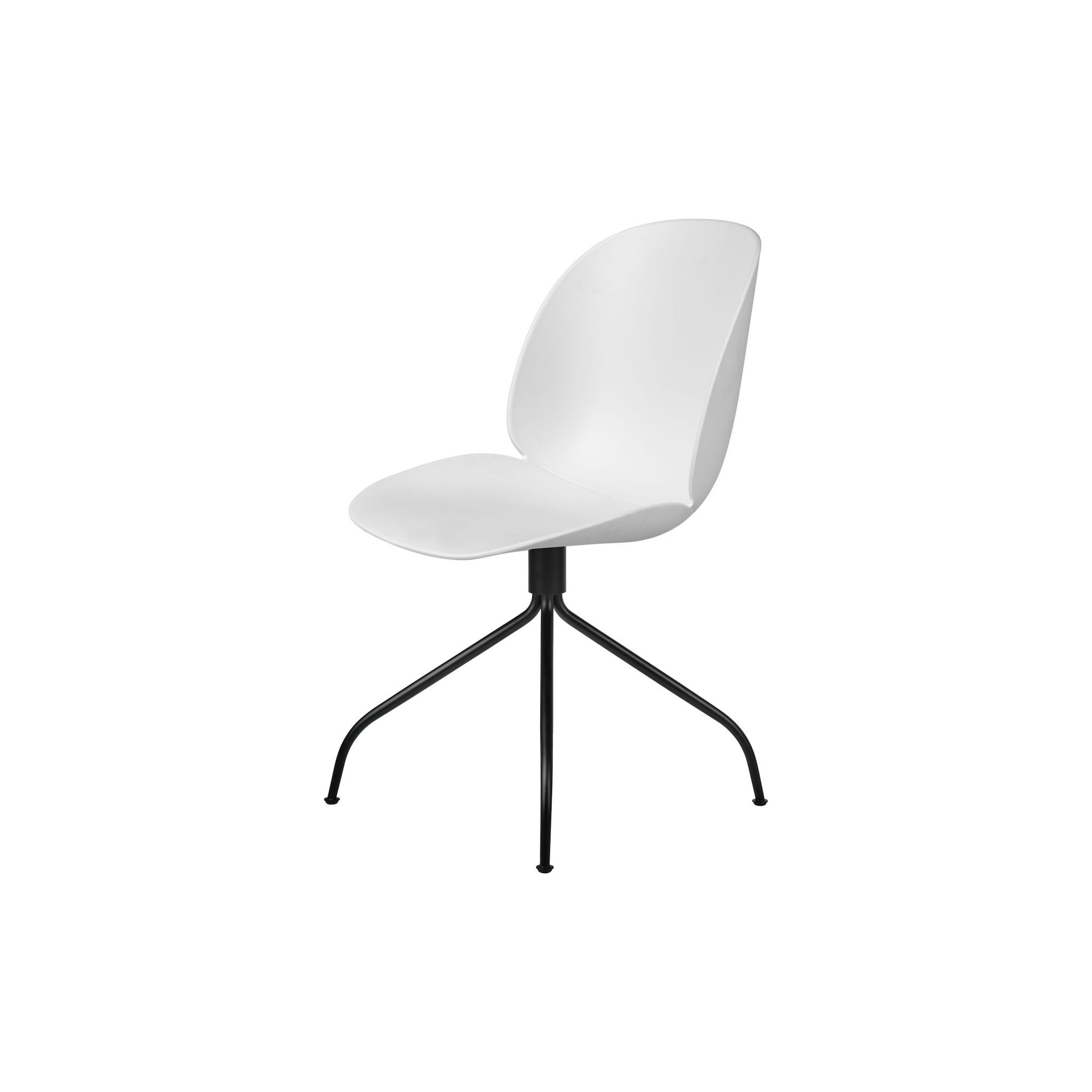 Beetle meeting chair - swivel base - white shell + black legs - Gubi