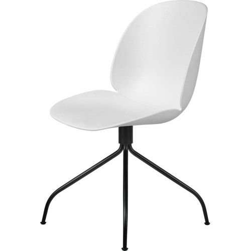 Beetle meeting chair - swivel base - white shell + black legs - Gubi