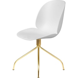 Beetle meeting chair - swivel base - white shell + brass legs - Gubi