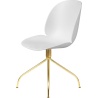 Beetle meeting chair - swivel base - white shell + brass legs - Gubi