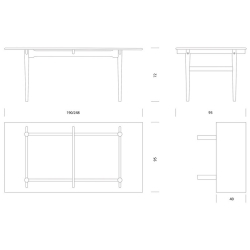 CH327 Table, 248 x 95 cm - Carl Hansen & Søn