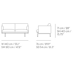 Outline Studio - Sofa 140 cm - Muuto