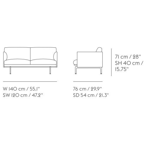 Outline Studio - Sofa 140 cm - Muuto