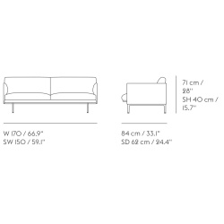 Outline 2 places L170 cm - Muuto