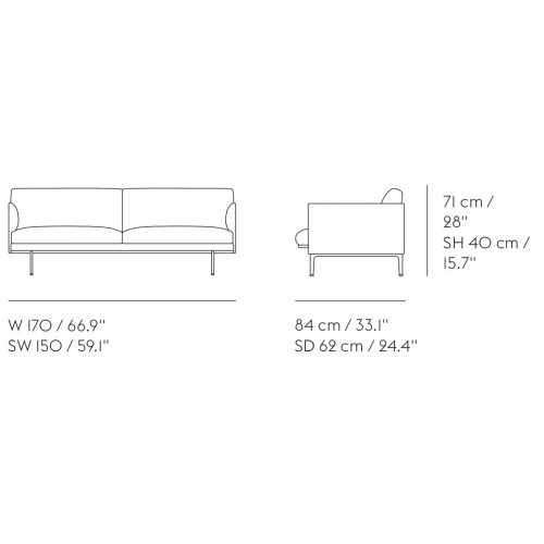 Outline 2 places L170 cm - Muuto