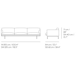 Outline 3,5 seater L255 cm - Muuto