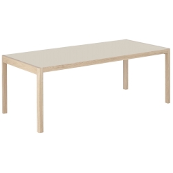 200 x 92 cm – plateau linoléum gris chaud – Table Workshop - Muuto