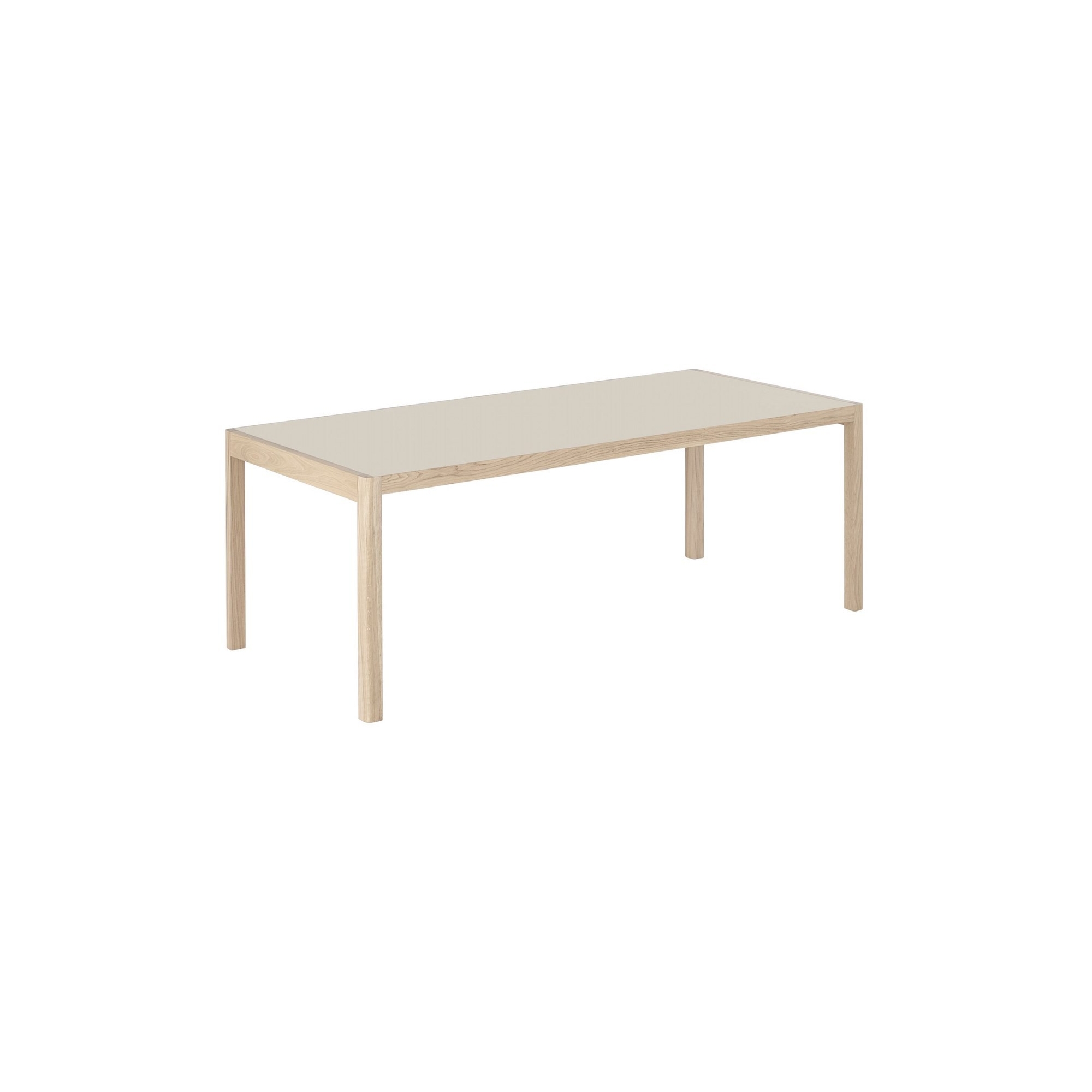 200 x 92 cm – plateau linoléum gris chaud – Table Workshop - Muuto