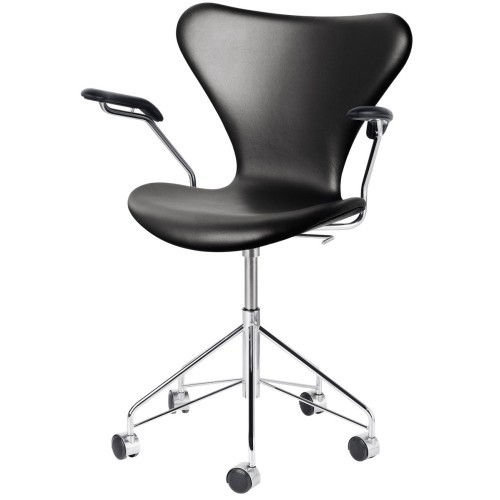 entièrement tapissée, cuir Essentiel noir - 3217 - Fritz Hansen