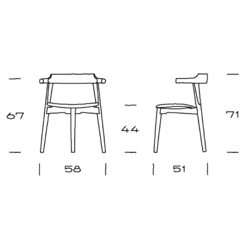 Chaise pp58/3 - assise bois - PP Møbler