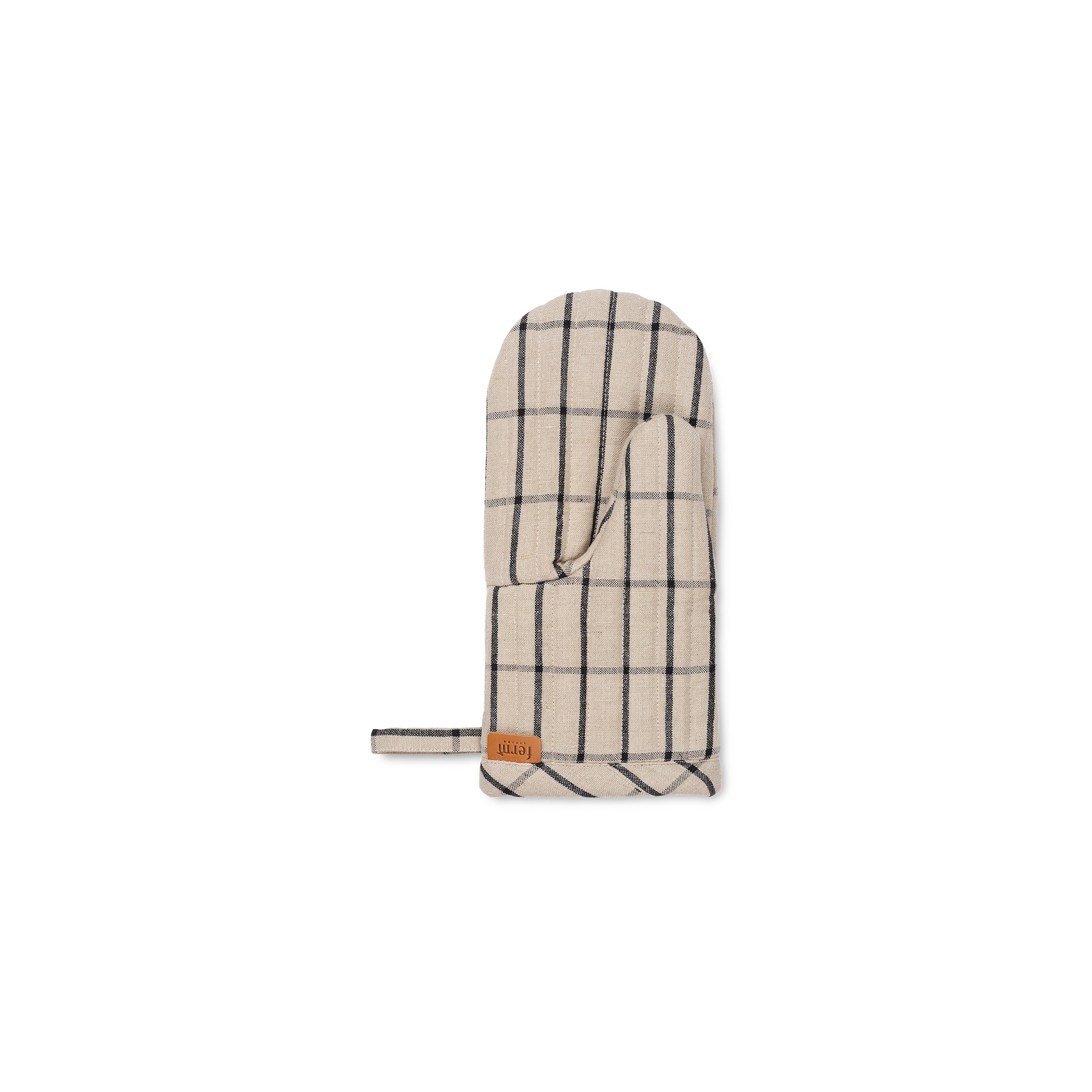 Hale oven mitten sand / black - Ferm Living