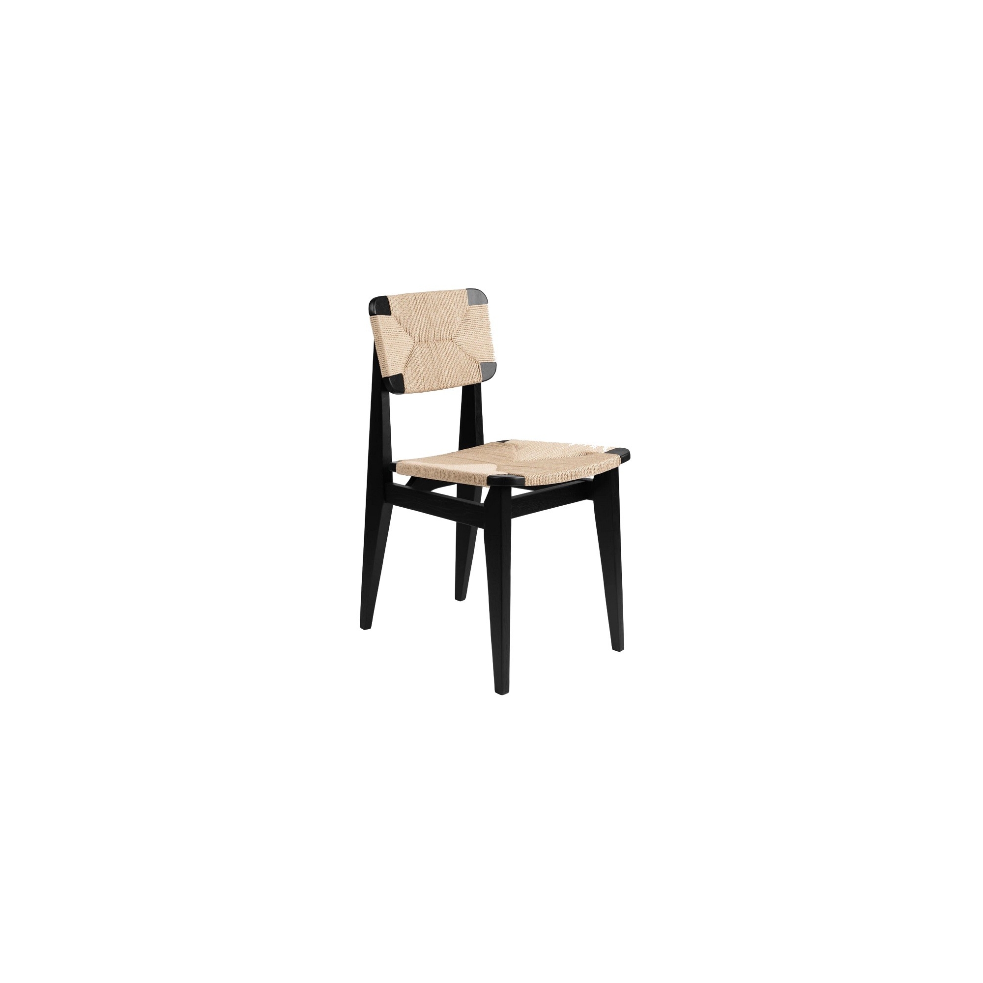 Black Stained Oak, papercord seat & back – C-Chair - Gubi