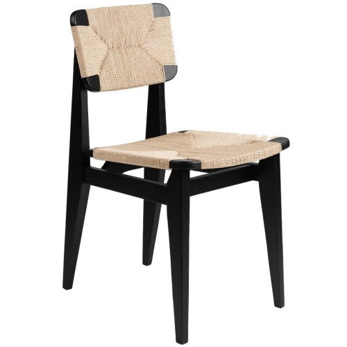 Black Stained Oak, papercord seat & back – C-Chair - Gubi