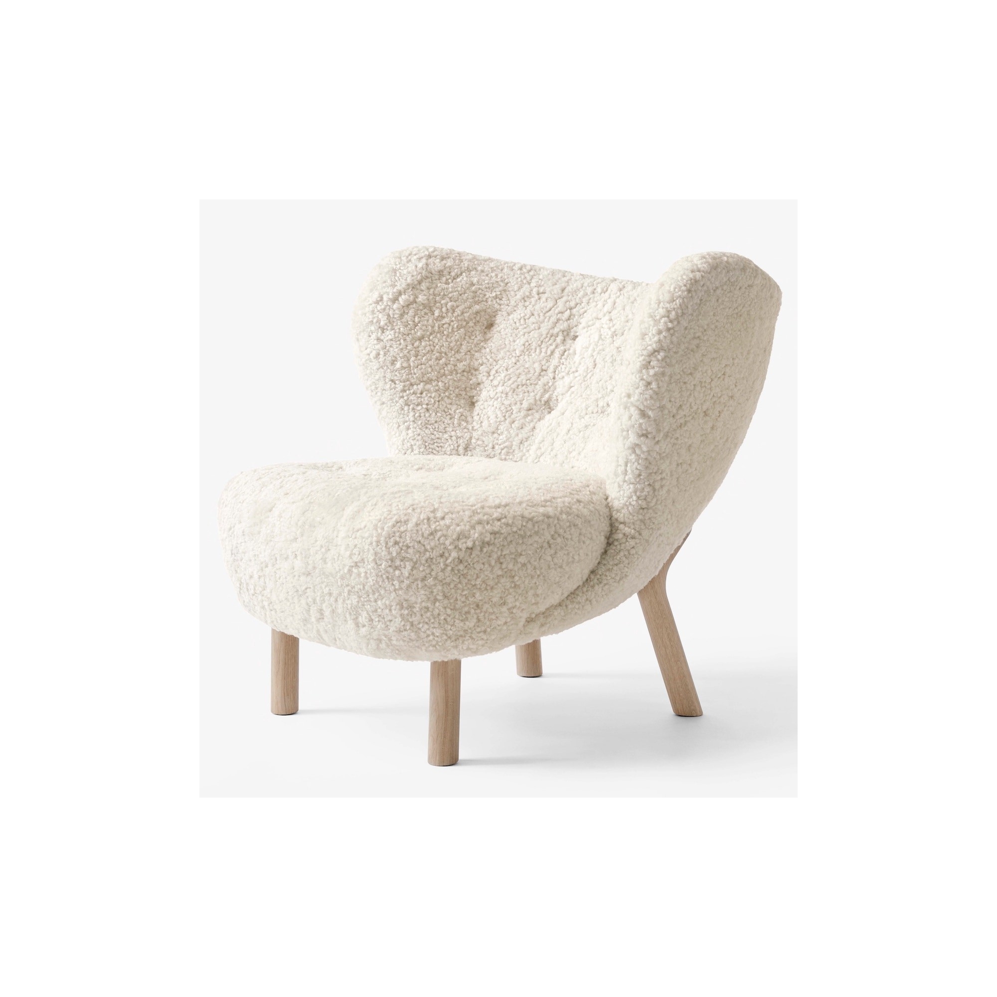 Fauteuil Little Petra VB1– mouton Moonlight + chêne huilé blanchi - &Tradition