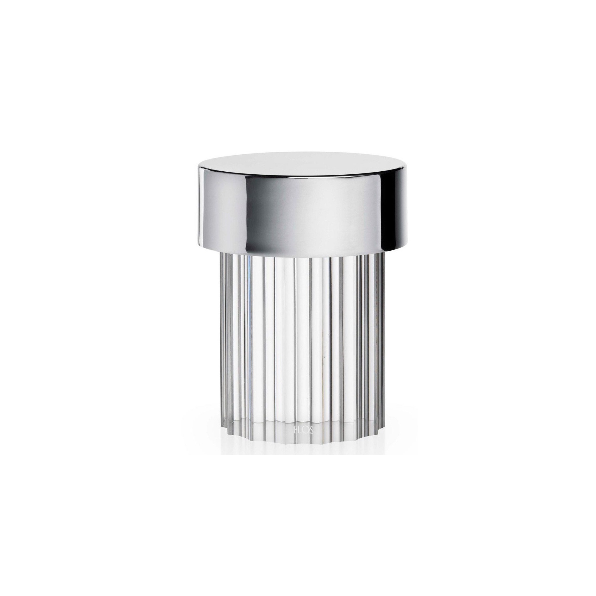 Last Order portable lamp – polished inox, fluted (F3694056) - Flos