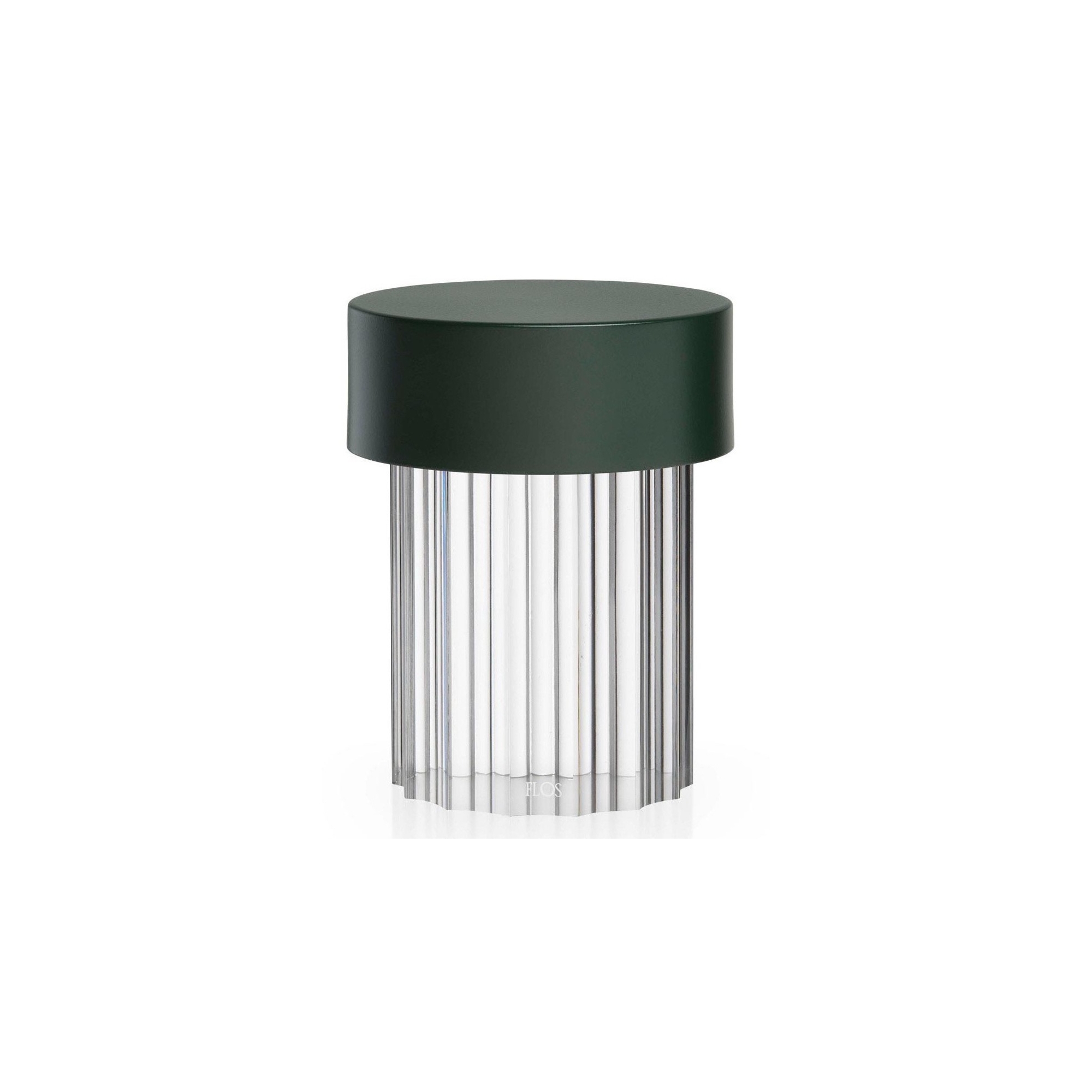 Last Order portable lamp – matt green, fluted (F3694039) - Flos