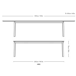 Table Patch HW2 – longueur 240/340 cm - &Tradition