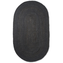 SOLD OUT Eternal Jute Oval Rug – Black - S - 140 x 240 cm - Ferm Living