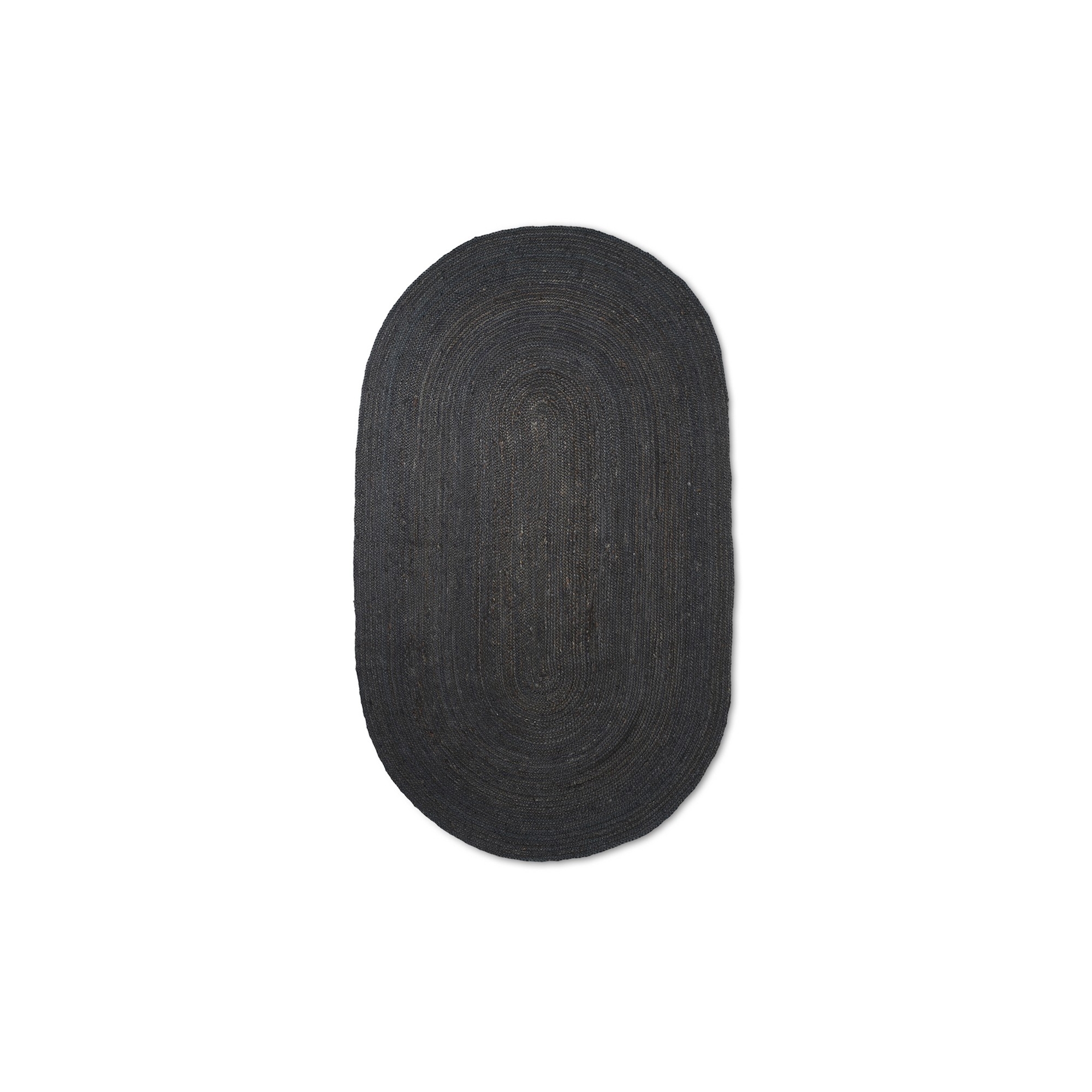 SOLD OUT Eternal Jute Oval Rug – Black - S - 140 x 240 cm - Ferm Living