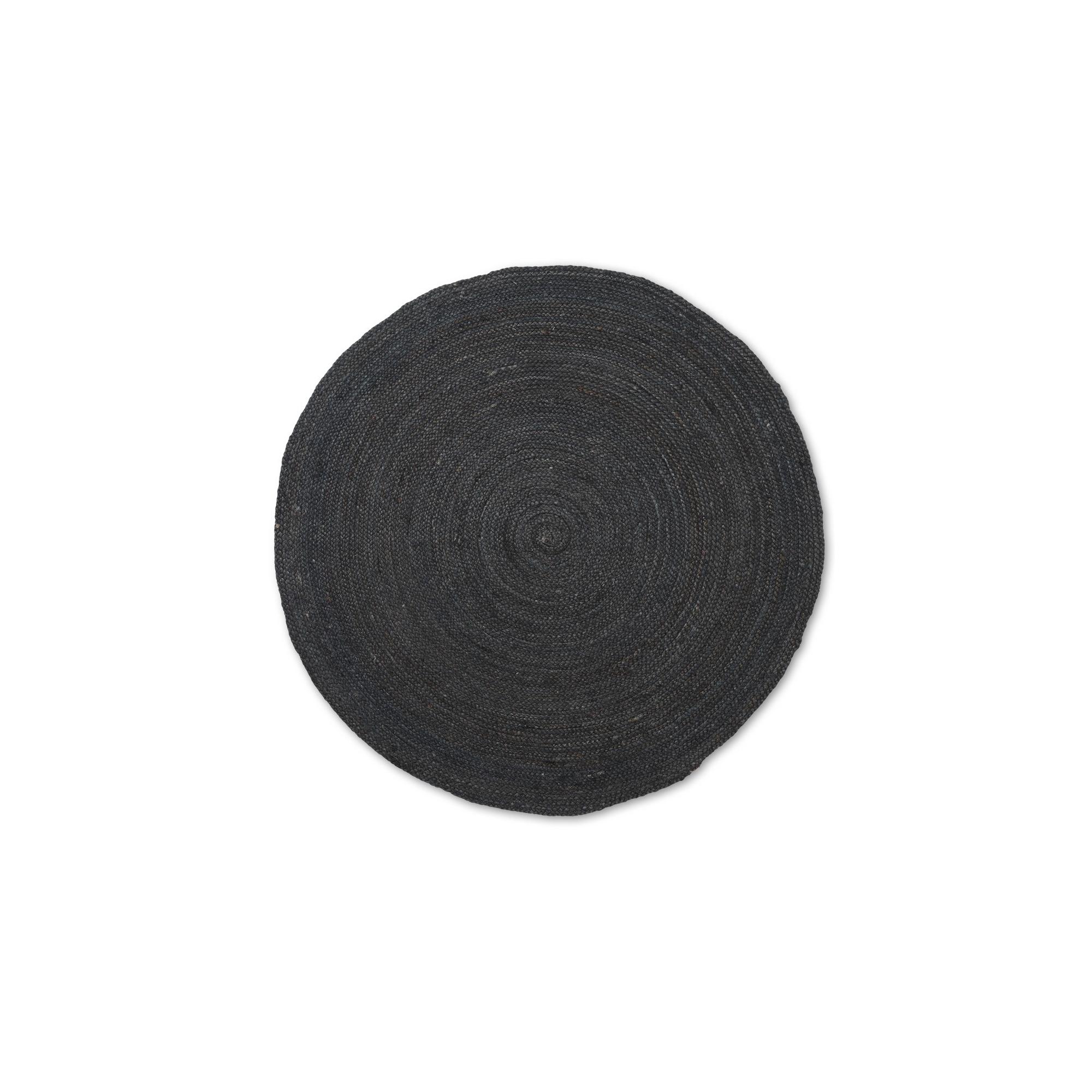 ÉPUISÉ Tapis Eternal Jute Rond – Noir - Small - Ø120 cm - Ferm Living