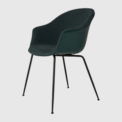 Bat Chair – Light Bouclé 028 + Cool Coastal + matt black / dark green - Gubi