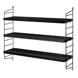 String Furniture – String Pocket shelves, black stained ash