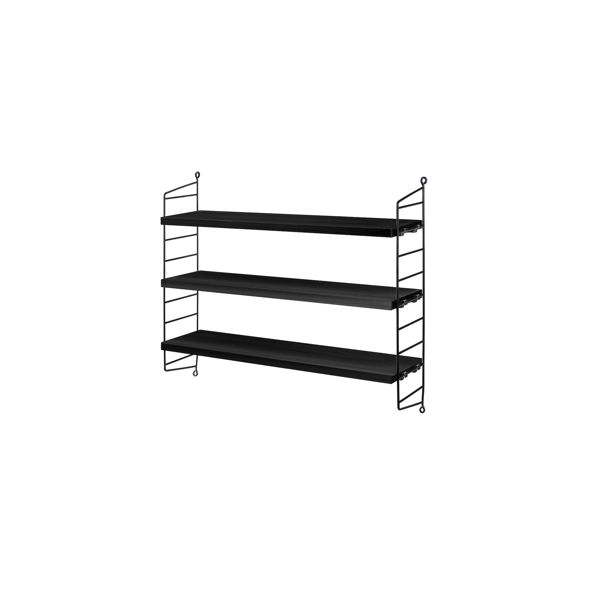 String Furniture – String Pocket shelves, black stained ash