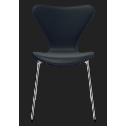 4 x Series 7 - face avant cuir Basic noir + frêne lasuré noir - Fritz Hansen