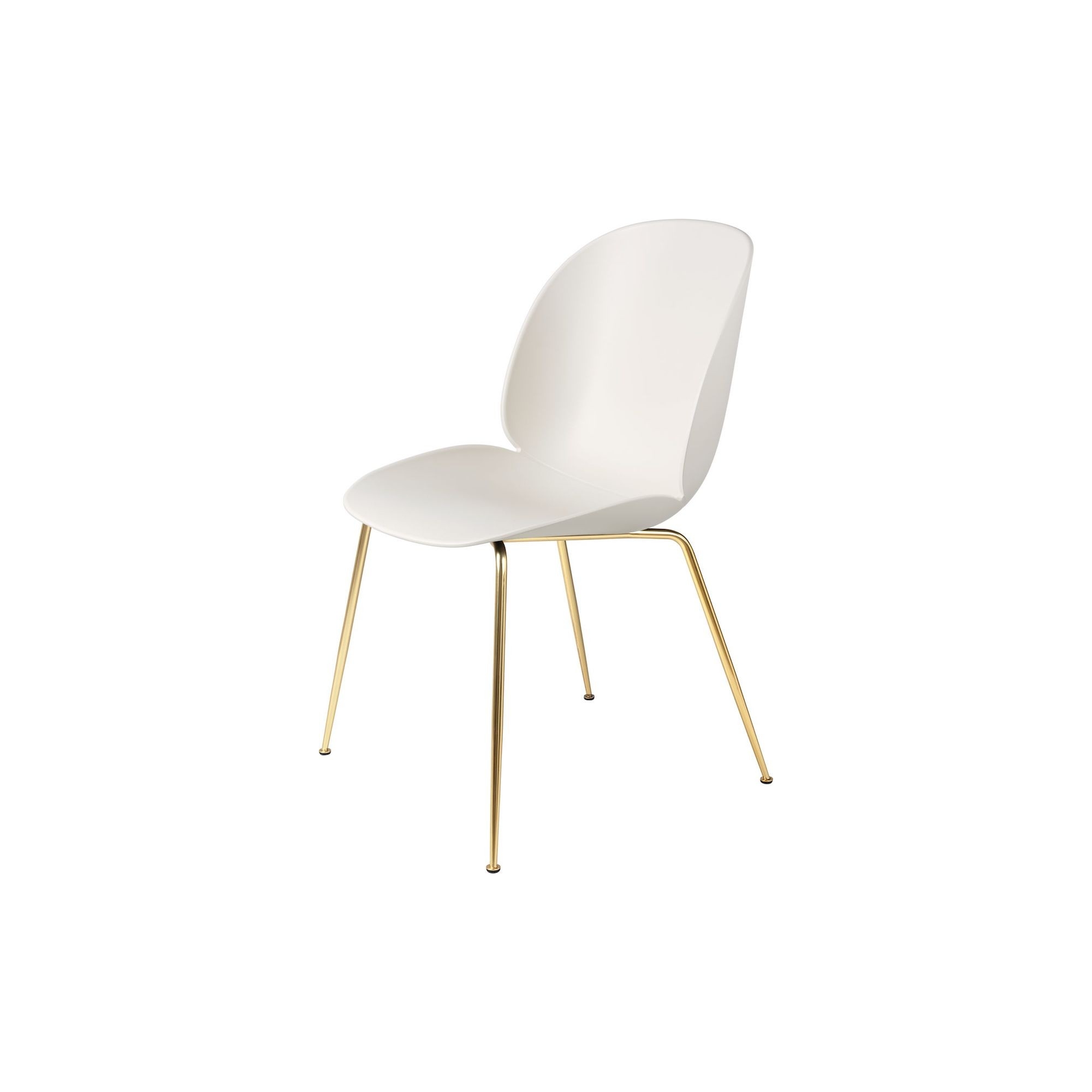 Alabaster White + Brass Semi Matt – Chaise Beetle - Gubi