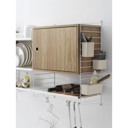 Cabinet with swing door - oak - L58xP30xH42 cm - String Furniture