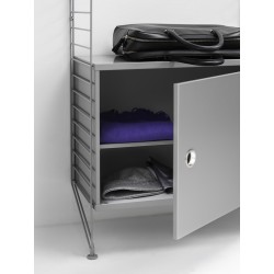 W58xD30xH42 cm - Cabinet with swing door - grey - String Furniture