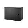 Cabinet with swing door - black stained ash - L58xP30xH42 cm - String Furniture