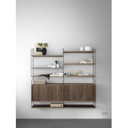 Cabinet portes coulissantes - noyer - L78xP30xH42 cm - String Furniture