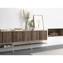 Cabinet portes coulissantes - noyer - L78xP30xH42 cm - String Furniture