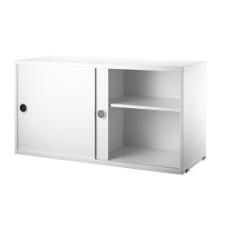 Cabinet sliding doors - white - W78xD30xH42 cm - String Furniture