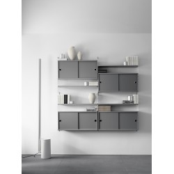 Cabinet portes coulissantes - gris - L78xP30xH42 cm - String Furniture